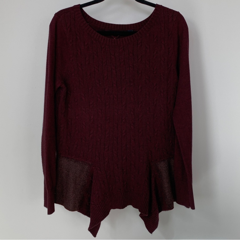 Knitted & Knotted Burgundy‎ Cashmere Blend Sweater Size M